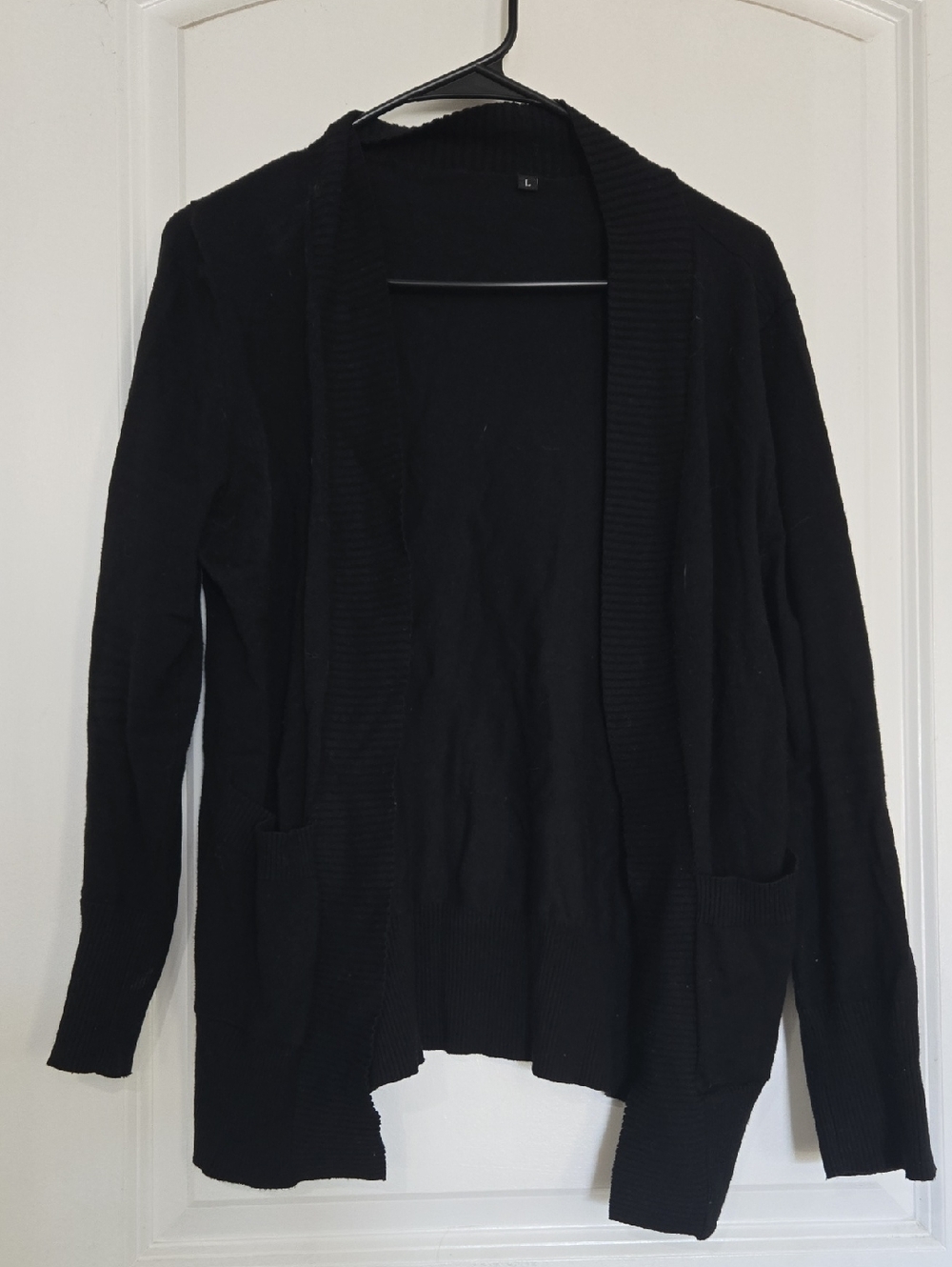 Black Open-Front Women’s Cardigan Sweater